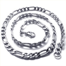 Collar Sencillo De Titanio Y Plata De 22,4 Pulgadas