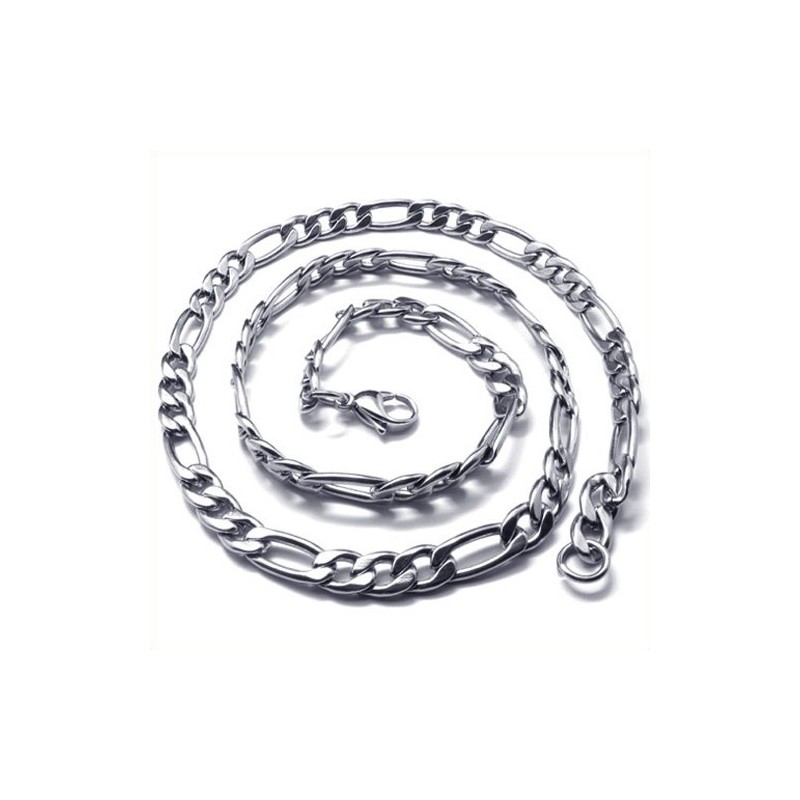 Collar Sencillo De Titanio Y Plata De 22,4 Pulgadas