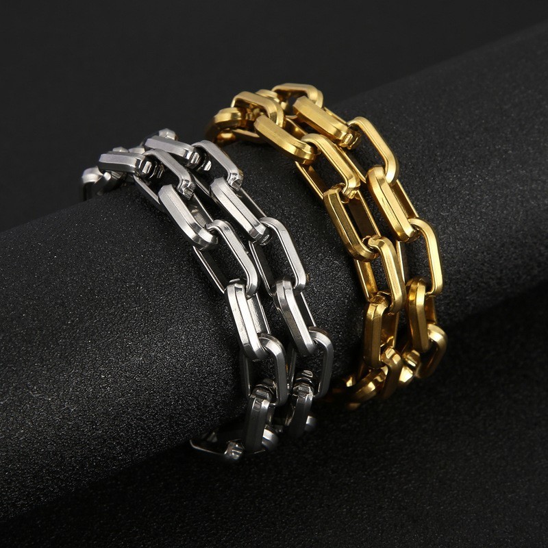 Pulsera Cuadrada De Titanio Estilo Rock Hip Hop Para Hombre Pulsera Cuadrada De Titanio Estilo Rock Hip Hop Para Hombre