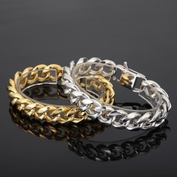 Pulsera De Titanio Con Cadena Cubana Para Hombre