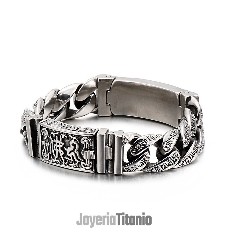 Pulsera De Calavera De Titanio Moderna Y Elegante Para Hombre.