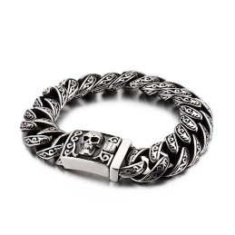 Pulsera De Calavera De Titanio Moderna Y Elegante Para Hombre.
