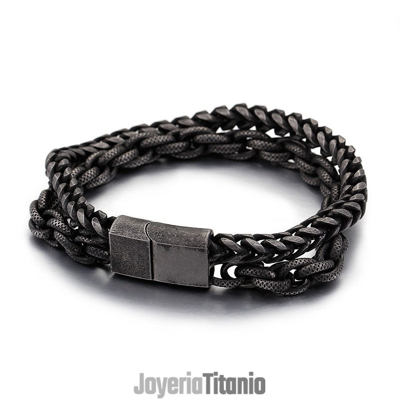 Pulsera De Titanio De Doble Capa Para Hombre Pulsera De Titanio De Doble Capa Para Hombre