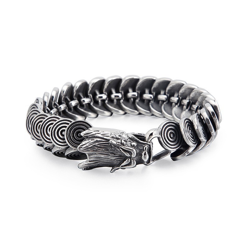 Joyería Moderna Y Moderna Con Cabeza De Dragón De Titanio Para Hombre, Pulsera De Dragón De Titanio Fundido De Estilo Vintage. Joyería Moderna Y Moderna Con Cabeza De Dragón De Titanio Para Hombre, Pulsera De Dragón De Titanio Fundido De Estilo Vintage.