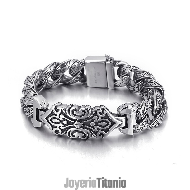 Pulsera De Titanio Para Hombre Con Diseño De Cruz Vintage Pulsera De Titanio Para Hombre Con Diseño De Cruz Vintage
