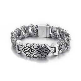 Pulsera De Titanio Para Hombre Con Diseño De Cruz Vintage