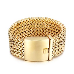 Pulsera De Titanio Con Escamas De Pez Cuadradas De Moda Para Hombre