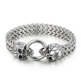 Pulsera De Titanio Con Calavera Genial Para Hombre