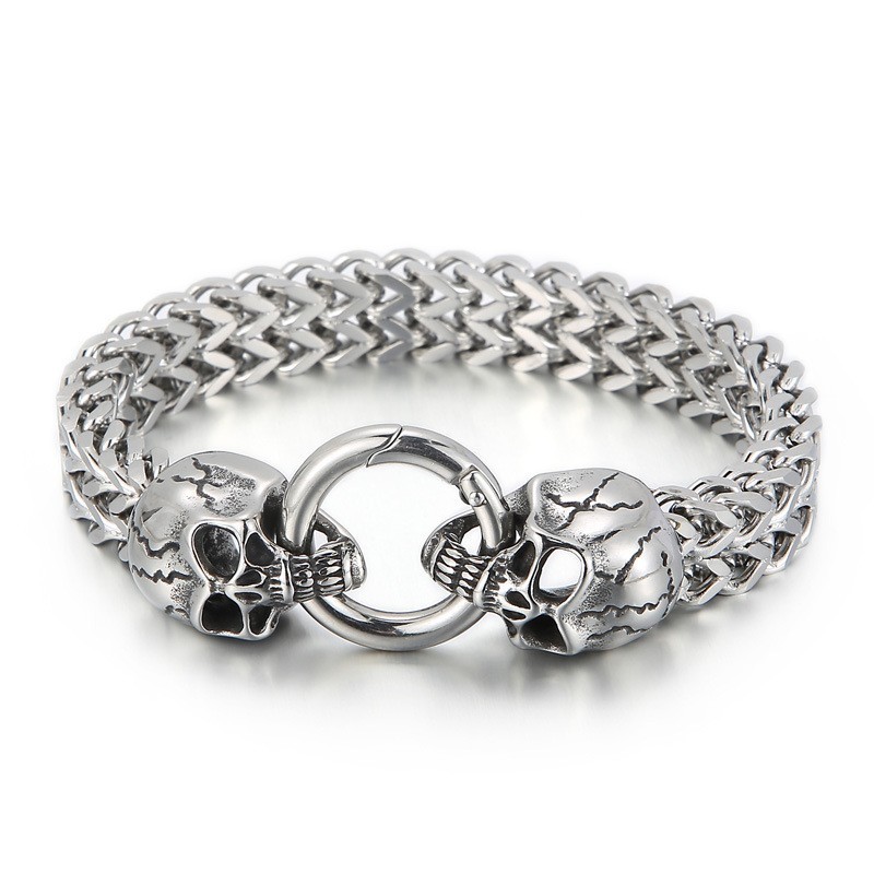 Pulsera De Titanio Con Calavera Genial Para Hombre Pulsera De Titanio Con Calavera Genial Para Hombre