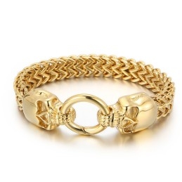 Pulsera De Titanio Con Calavera Genial Para Hombre