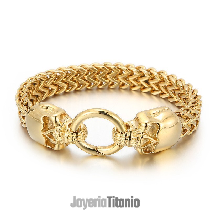Pulsera De Titanio Con Calavera Genial Para Hombre Pulsera De Titanio Con Calavera Genial Para Hombre