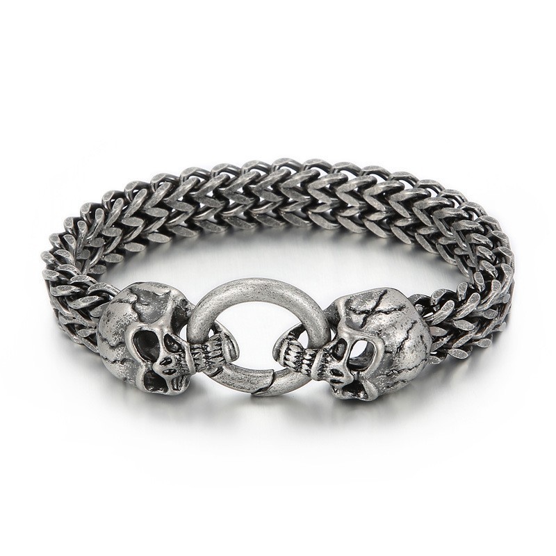 Pulsera De Titanio Con Calavera Genial Para Hombre Pulsera De Titanio Con Calavera Genial Para Hombre
