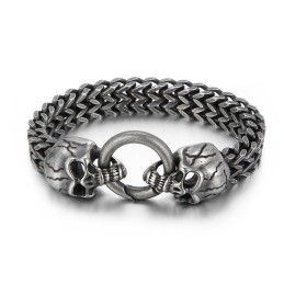 Pulsera De Titanio Con Calavera Genial Para Hombre