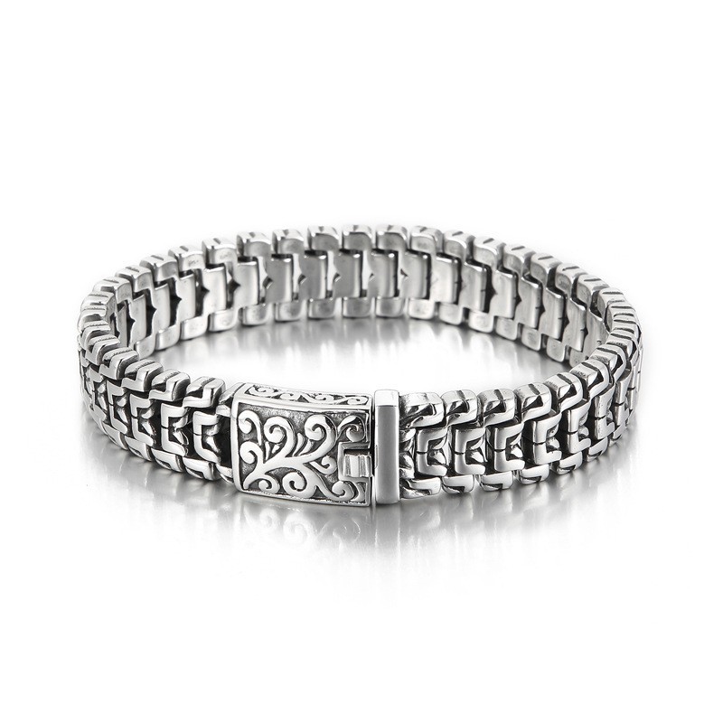 Pulsera De Titanio Con Diseño Floral De Hip Hop Para Hombre Pulsera De Titanio Con Diseño Floral De Hip Hop Para Hombre