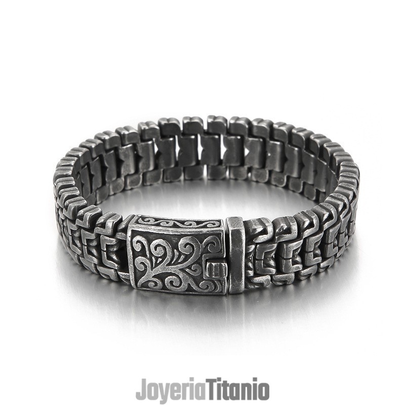 Pulsera De Titanio Con Diseño Floral De Hip Hop Para Hombre Pulsera De Titanio Con Diseño Floral De Hip Hop Para Hombre