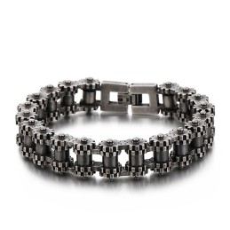 Pulsera De Bicicleta De Titanio Con Diseño Retro Chic Para Hombre.
