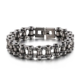 Pulsera De Bicicleta De Titanio Con Diseño Retro Chic Para Hombre.