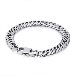 Pulsera De Titanio Con Hebilla Cuadrada Y Cadena De Vértebras Para Hombre De Tide Accessories