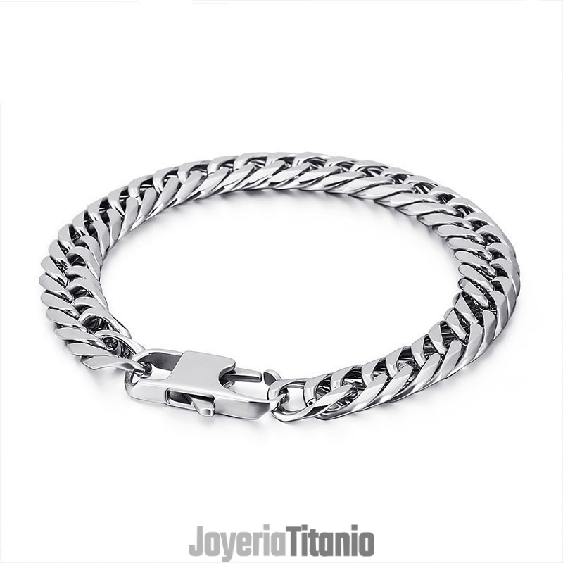 Pulsera De Titanio Con Hebilla Cuadrada Y Cadena De Vértebras Para Hombre De Tide Accessories Pulsera De Titanio Con Hebilla Cuadrada Y Cadena De Vértebras Para Hombre De Tide Accessories