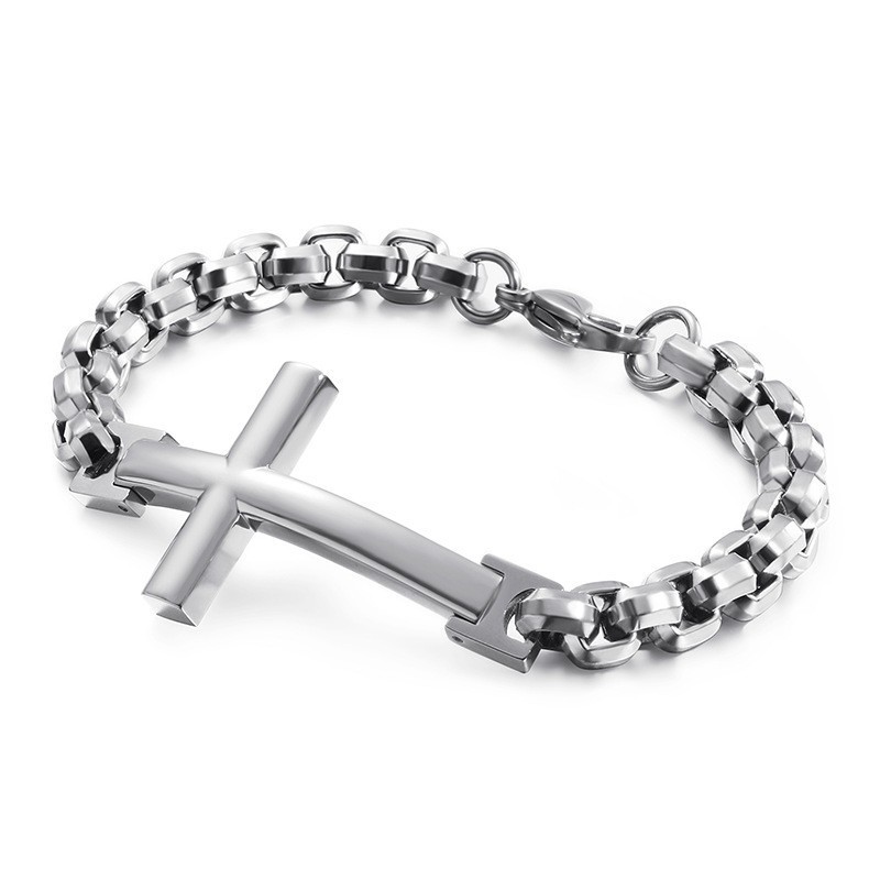 Pulsera De Titanio Tide Para Hombre Pulsera De Titanio Con Cruz Cuadrada Para Hombre Accesorios Tide Para Hombre