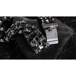 Pulsera De Titanio Con Calavera Retro Genial Para Hombre, Pulsera Rock Chic Con Cabeza De Fantasma, Accesorios Para Hombre Tide