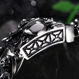 Pulsera De Titanio Con Calavera Retro Genial Para Hombre, Pulsera Rock Chic Con Cabeza De Fantasma, Accesorios Para Hombre Tide
