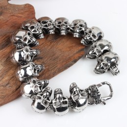 Pulsera De Titanio Con Calavera Para Hombre Pulsera De Titanio