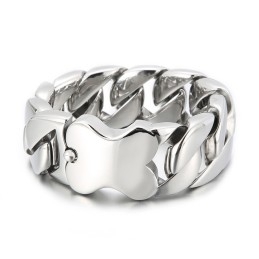 Nueva Pulsera Cubana Con Inserto De Hueso Pulido Para Hombre
