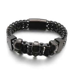 Pulsera De Titanio Con Calavera Para Hombre
