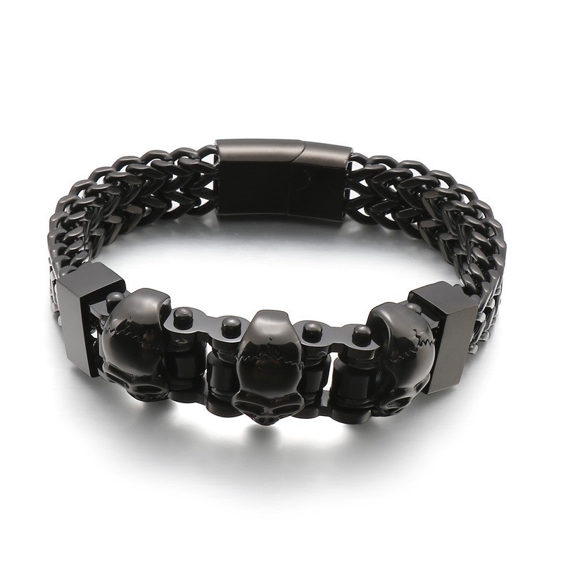 Pulsera De Titanio Con Calavera Para Hombre Pulsera De Titanio Con Calavera Para Hombre