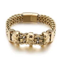 Pulsera De Titanio Con Calavera Para Hombre