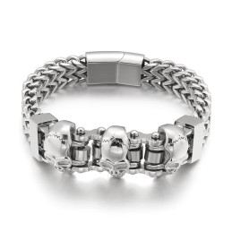 Pulsera De Titanio Con Calavera Para Hombre
