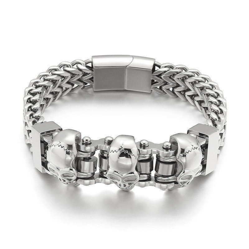 Pulsera De Titanio Con Calavera Para Hombre Pulsera De Titanio Con Calavera Para Hombre