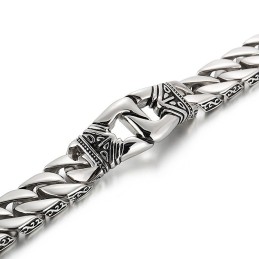 Pulsera De Titanio Con Borde De Fundición Y Patrón De Viento Retro Chic Para Hombre