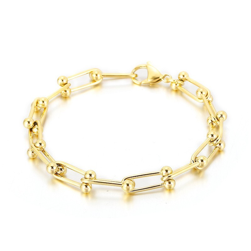 Pulsera De Titanio Con Hebilla De Herradura Para Hombre Y Mujer. Pulsera Con Hebilla En Forma De U.