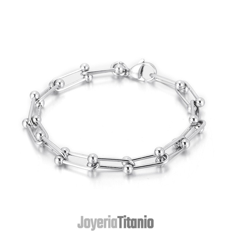 Pulsera De Titanio Con Hebilla De Herradura Para Hombre Y Mujer. Pulsera Con Hebilla En Forma De U.