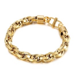 Pulsera De Titanio Con Cierre De Cadena Torcida Ovalada Y Carácter Del Día Para Hombre