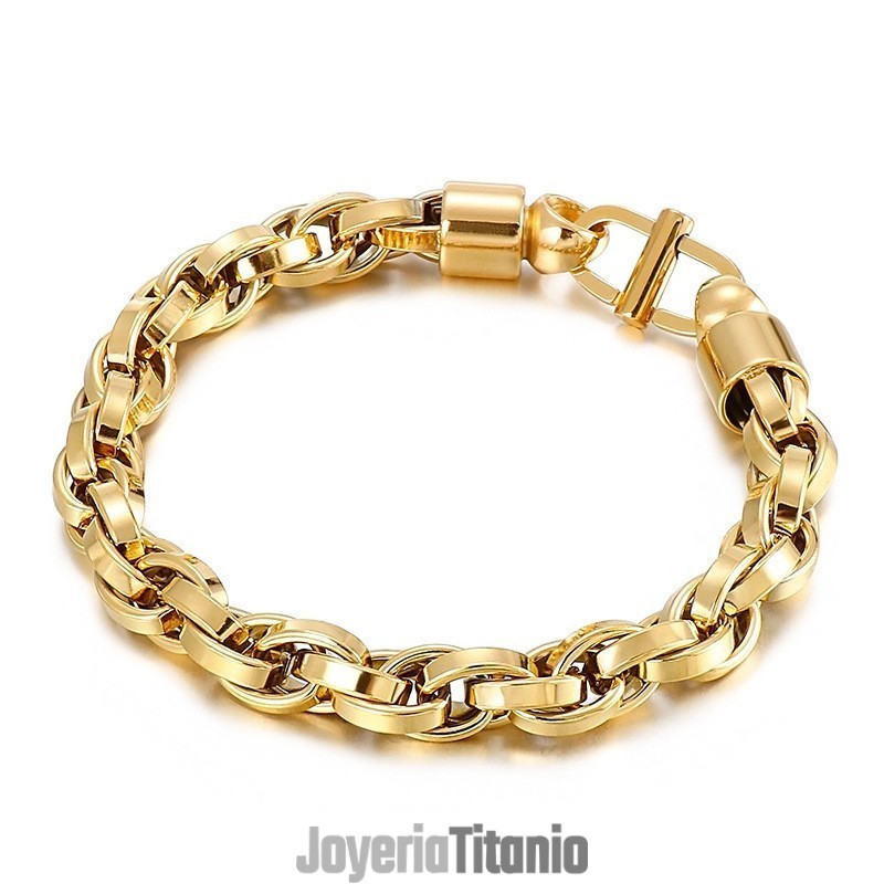 Pulsera De Titanio Con Cierre De Cadena Torcida Ovalada Y Carácter Del Día Para Hombre Pulsera De Titanio Con Cierre De Cadena Torcida Ovalada Y Carácter Del Día Para Hombre