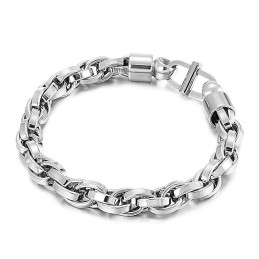 Pulsera De Titanio Con Cadena Torcida Ovalada Para Hombre