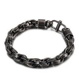 Collar Ovalado Con Cierre De Sol Y Pulsera De Titanio Para Hombre