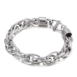 Collar Ovalado Con Cierre De Sol Y Pulsera De Titanio Para Hombre