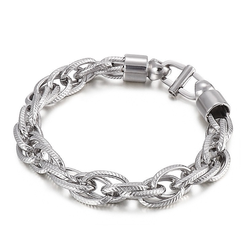 Collar Ovalado Con Cierre De Sol Y Pulsera De Titanio Para Hombre Collar Ovalado Con Cierre De Sol Y Pulsera De Titanio Para Hombre