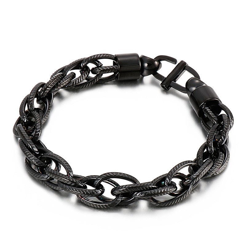 Collar Ovalado Con Cierre De Sol Y Pulsera De Titanio Para Hombre Collar Ovalado Con Cierre De Sol Y Pulsera De Titanio Para Hombre