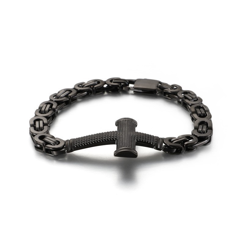 Pulsera De Titanio Para Hombre Con Diseño Popular De Moda Callejera Y Cadena Cruzada Pulsera De Titanio Para Hombre Con Diseño Popular De Moda Callejera Y Cadena Cruzada