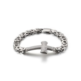 Pulsera De Titanio Con Cadena Cruzada Para Hombre, Popular En La Moda Urbana.