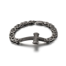 Pulsera De Titanio Con Cadena Cruzada Para Hombre, Popular En La Moda Urbana.