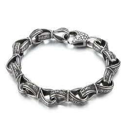 Pulsera De Titanio Para Hombre, Estilo Retro, Nueva Y Popular, Con Diseño De Tirador De Mano Negro.