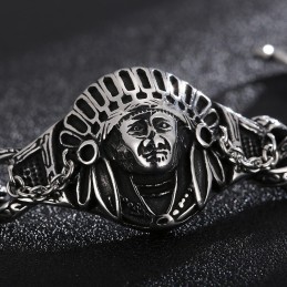 Nueva Pulsera De Titanio Para Hombre Con Diseño De Jefe Moderno Y Retro De Joyería De Fundición
