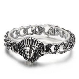 Nueva Pulsera De Titanio Para Hombre Con Diseño De Jefe Moderno Y Retro De Joyería De Fundición