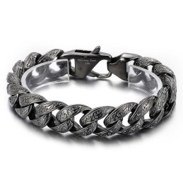 Pulsera Vintage De Titanio Con Diseño Chapado En Bronce Para Hombre